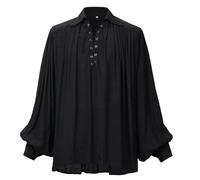 GRACEART Medieval Poet's Pirate Shirt Renaissance Costume,Noir,S