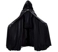 GRACEART Médiévale Cape à Capuche Poncho avec Capuchon Longue Adulte Déguisement Costume Halloween (Noir)