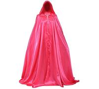 GRACEART Médiévale Cape à Capuche Poncho avec Capuchon Longue Adulte Déguisement Costume Halloween (Rose)