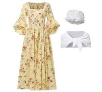 GRACEART Pioneer Robe Coloniale Femme Costume (22, Yellow)