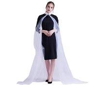 GRACEART Robe de mariée elfe cape fée dame elfe reine princesse manteau collier Halloween Cape costume médiéval (M(Taille du collier:38 cm), Blanc)
