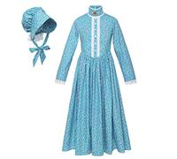 Graceart Robe de prairie victorienne pour fille 100 % coton (4 couleurs au choix) - Bleu - US Size-16