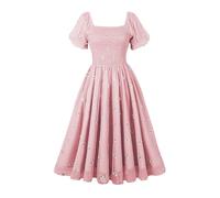 GRACEART Robe d'été Femme Encolure carrée Manches Lanterne Robe à Volants A-Line Robe décontractée