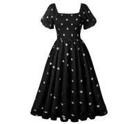 GRACEART Robe d'été Femme Encolure carrée Manches Lanterne Robe à Volants A-Line Robe décontractée
