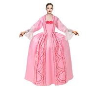 GRACEART Robe Gothique pour Femmes Robe Victorienne Rococo Costume Maxi (Rose, XL)