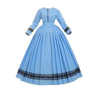 GRACEART Robe Médiévale 1860 Femme Renaissance Victorienne Gothique Longue Déguisement Cosplay Vintage Jupe Rétro (S, Bleu Clair)