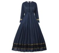 GRACEART Robe Médiévale 1860 Femme Renaissance Victorienne Gothique Longue Déguisement Cosplay Vintage Jupe Rétro (L, Bleu Profond)
