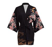 GRACEART Sakura Yukata Haori Peignoir de bain, Noir , taille unique