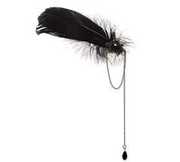 GRACEART Steampunk Équipement Plumes Pince à cheveux (Noir)