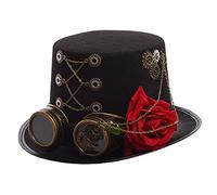 GRACEART Steampunk Haut Chapeaux Avec Fleur (tour de tête-61cm)