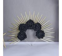 GRACEART Sunburst Halo Bandeau de tête avec fermeture éclair pour Halloween et cosplay Noir Taille unique