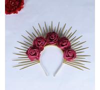 GRACEART Sunburst Halo Bandeau de tête avec fermeture éclair pour Halloween et cosplay Rouge Taille unique
