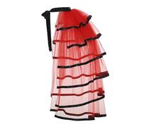 Graceart Surjupe bouffante en tulle style steampunk avec ceinture à nouer, noir, Taille unique