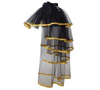 GRACEART Victorian Steampunk Noir Bustle Tutu Ceinture sous-Jupe Dentelle (Jaune Bord)