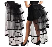 GRACEART Victorian Steampunk Noir Bustle Tutu Ceinture sous-Jupe Dentelle (Ourlet Noir)
