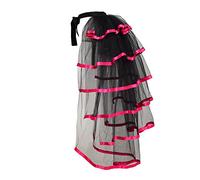 GRACEART Victorian Steampunk Noir Bustle Tutu Ceinture sous-Jupe Dentelle (Ourlet Rose)