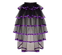 GRACEART Victorian Steampunk Noir Bustle Tutu Ceinture sous-Jupe Dentelle (Ourlet Violet)