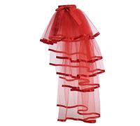 GRACEART Victorian Steampunk Noir Bustle Tutu Ceinture sous-Jupe Dentelle (Rouge)