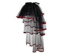 GRACEART Victorian Steampunk Noir Bustle Tutu Ceinture sous-Jupe Dentelle (Rouge Bord)