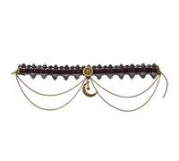 GRACEART Victorien Gothique Dentelle Choker Moon Steampunk Gear (Rouge)
