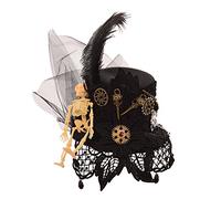GRACEART Victorien Mini Haut Chapeau avec Crâne Traverser (C)
