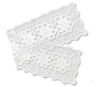 gracebuy Napperons rectangulaires en dentelle et coton faits à la main Blanc 38,1 x 160,3 cm