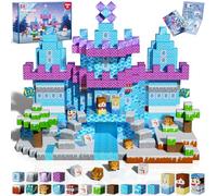 GraceDuck Construction Magnetique Enfant - 150 Pièces Cube Magnétique - Construisez Un Château de Neiges - Magnetic Blocks Cadeaux de Pâques pour Enfant- Jouets Sensoriels STEM pour Garçons et Filles