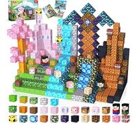 GraceDuck Construction Magnetique Enfant - 200 Pièces Magnetic Blocks - Forêt Sombre & Château Rose - Cube Magnétique Jouets pour Montessori de Garçons et Filles - Cadeau Enfant 3-9 Ans Jouets STEM