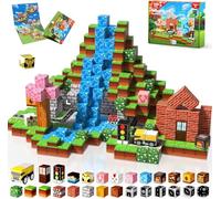 GraceDuck Construction magnetique Enfant Magnetic Blocks 100 Pièces Prairies et Routes Bloc Construction Magnetique Jouet de Construction Montessori Cadeaux Créatif Pour Garçons et Filles de 3 à 9 ans