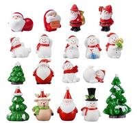 Graceever 18 Pièces Noël Miniature Ornament Kits, Micro Paysage de Figurines, Mini décorations de Noëls, Décoration de Noël pour Bricolage, Decoration Noels, pour Garden/Party/Decor, Cadeau, Colis