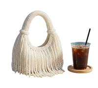 Graceful Beaded ClutchPearl Pochette à la mode sous les bras Support de | Sac à main polyvalent en perles pour femme - Pour les trajets quotidiens, les fêtes d'anniversaire, les bals