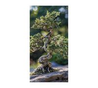 Graceful Bonsaï Tree Couverture de porte Bannière 90 x 180 cm Bannières de fête Panneau de bienvenue saisonnier Décoration verticale à suspendre pour porche entrée Jardin Décor