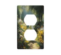 Graceful Woman Back Garden Path Outlet Cover Light Switch Cover Decorative 1 Gang Wall Plate for Kitchen Room Bathroom Size 7x11.4cm