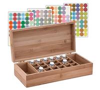 Gracelaza Boîte de Stockage Rangement en Bambou pour Huile Essentielle Aromathérapie - Coffret en Bois Pour 26 Bouteilles (5-15 ml) - Idéal Organisateur pour Voyage et Présentation #3