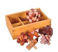 Gracelaza Casse Tête en Bois Set 6 Pièces - 3D Puzzle - Classique Brain Teaser - IQ Esprit Test - Jeu de Logique - Éducatif Jouet - Cadeau pour Adulte et Enfant