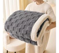 Gracelife Couverture Polaire Sherpa Throw, Double Couverture Douce, Moelleuse et Chaude pour lit et canapé, Grande Couverture épaisse adaptée à Toutes Les Saisons (A01 - Grey, 150 x 200 cm)