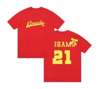 Gracie Abrams 21 T-shirt avec logo 2025 The Secret of Us Tour T-shirt à manches courtes en coton pour homme et femme, Rouge, XS