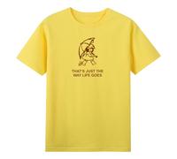 Gracie Abrams That's Just The Way Life Goes T-shirt col rond à manches courtes en coton pour homme femme Streetwear Tops, jaune, S