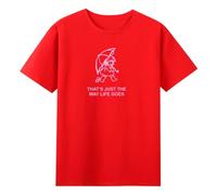 Gracie Abrams That's Just The Way Life Goes T-shirt col rond à manches courtes en coton pour homme femme Streetwear Tops, Rouge, M