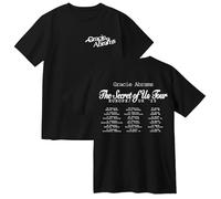 Gracie Abrams The Secret of Us Tour 2025 T-shirt en coton unisexe à manches courtes et col rond décontracté, Noir , M