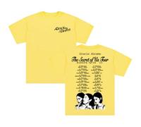 Gracie Abrams The Secret of Us Tour Europe 2025 T-shirt à manches courtes en coton pour homme et femme, jaune, S