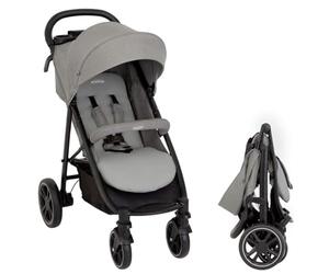 Graco EezeFold DLX - Poussette Compacte et Légère | Pliage à une Main, Suspension 4 Roues, Position Allongée, Grand Panier - Coloris Lunar Grey