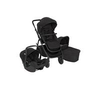 Graco Near2Me DLX Trio, Poussette, siège auto pour bébé et nacelle, poussette adaptée de l'âge de la naissance jusqu'à environ 4 ans (max. 22 kg), assise Slide2Me réglable en hauteur, noir, Midnight