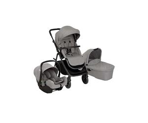 Graco Near2Me Dlx Trio, Poussette, Siège Auto pour Bébé et Nacelle, Poussette Adaptée de L'Âge de la Naissance Jusqu'À Environ 4 Ans (Max 22 Kg), Assise Slide2Me Réglable en Hauteur, Gris, Ash