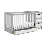Graco Remi Lit Convertible 4 en 1 avec changeur, Gris Galet/Blanc