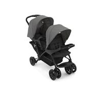 Graco Stadium Duo® Poussette double, de la naissance à environ 3 ans (0-15 kg), utilisable aussi avec une nacelle, dossiers réglables, pliable, grand panier de rangement, plateaux-repas, Titanium