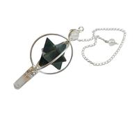 Gracy Jewels Pendule étoile Merkaba en aventurine verte naturelle - Pendentif en cristal de guérison pour radiesthésie, équilibre des chakras et éveil spirituel