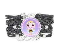 Gradation,Amour,Dessin Animé,Abeille,Projection,Réglable,Cuir,Tressé,Bra | Multistrat,Punk,Bracelet,Fait main,Offre,Bangle,Accessoire,Amie,Amoureux,Ethnique,Amitié,Anniversaire,Noël,Musique,Art