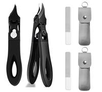 Graddi Ingrowfix Pro, 180° Wide Bevel Bite Anti-Splash Slanted Nail Clipper 2025 New Slanted Toenail Clipper Stainless Steel for Thick Nails Seniors & Ingrown Care (2*Black)
