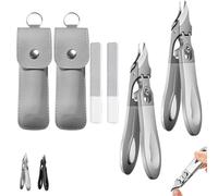 Graddi Ingrowfix Pro, Graddi Ingrowfix Pro - for Thick Nails, Wide Jaw Opening Long Handled, Splash-Proof, Slanted Toenail Clipper for Thick Nails (2PCS-1)